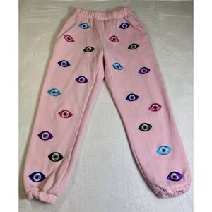 RozAve Evil Eye Sweatpants Joggers In Pink Size M TikTok Sensation